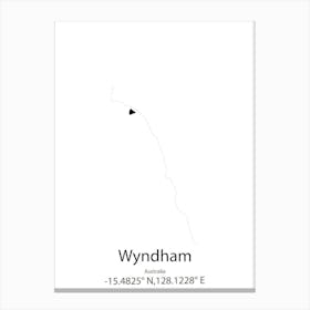 Wyndham,Australia Minimalist Map Canvas Print