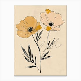 Kathmandu Flower Market Boho Minimalist Style Canvas Print