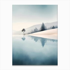 Lone Tree In A Lake Canvas Print