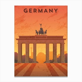 Germany, Berlin — Retro travel minimalist poster Canvas Print