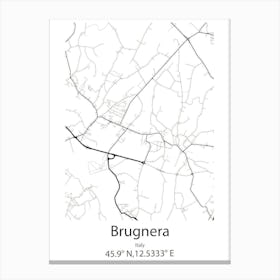 Brugnera,Italy Minimalist Map Leinwandbild