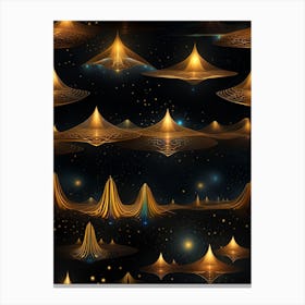 Golden Spaceships Canvas Print