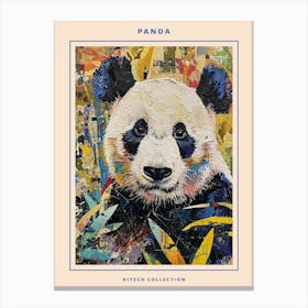 Kitsch Panda Collage 4 Poster Canvas Print