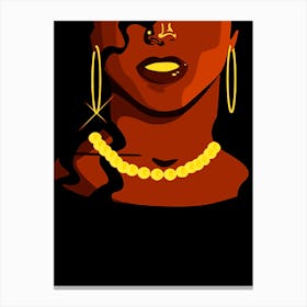 Illustration Art Prints Woman With Pearls 4 Canvas Print