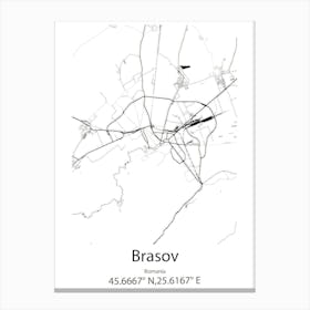 Brasov,Romania Minimalist Map Canvas Print