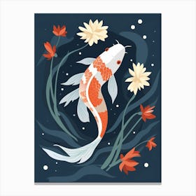 Koi Fish Japanese Style Illustration 1 Canvas Print