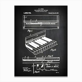 Piano Keyboard Chart Patent, Piano Teacher Gift, Pianist Gift, Piano Print, Piano Decor, Keyboard, Piano Art, Piano Chart, Music Room, Mp7351 Canvas Print