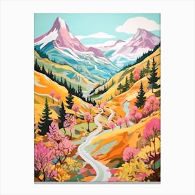 Haute Route France Switzerland 3 Hike Illustration Canvas Print