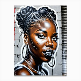 Graffiti Mural Of Beautiful Black Woman 363 Canvas Print