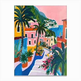 Travel Poster Happy Places Amalfi Coast 6 Canvas Print