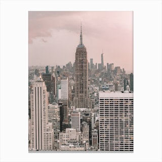 Nyc Pink Top Of The Rock Canvas Print