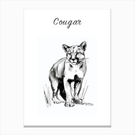 B&W Cougar Poster Canvas Print