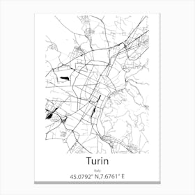 Turin,Italy Minimalist Map Leinwandbilder