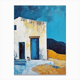 Blue House, Greece Canvas Print