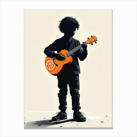 Afro Boy Playing Bitcoin Guitar Canvas Print