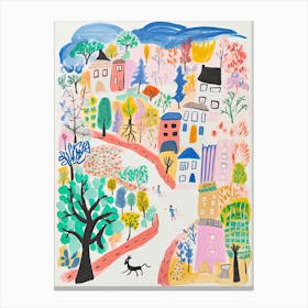 Seoul, Dreamy Storybook Illustration 2 Canvas Print