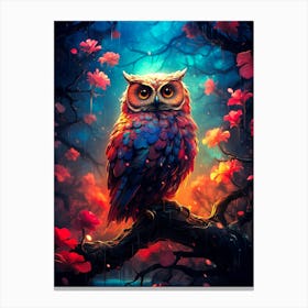 Owl In The Forest Canvas Print