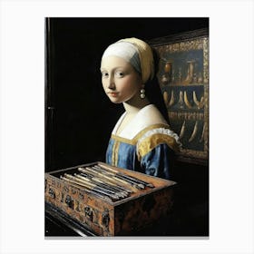 Johannes Vermeer, Girl With A Pearl Earring 1 Canvas Print