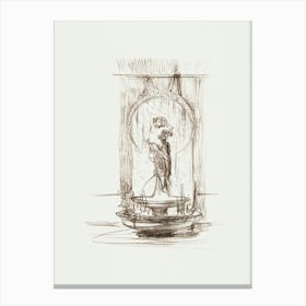 Decorative Fountain Project For The Interior, Alphonse Mucha Canvas Print