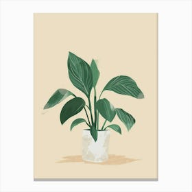 Hosta Plant Minimalist Illustration 7 Canvas Print
