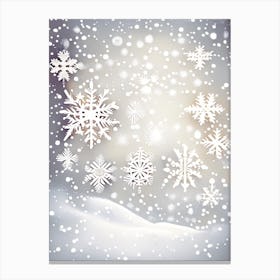 Snowfall, Snowflakes, Neutral Abstract 1 Canvas Print