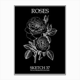 Roses Sketch 37 Poster Inverted Canvas Print