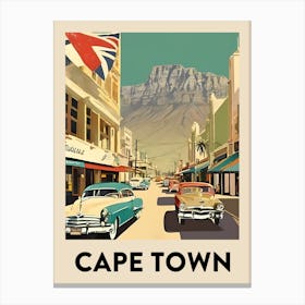 Cape Town Retro Travel Poster 1 Canvas Print