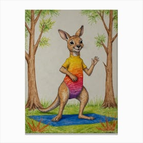 Kangaroo Yoga 9 Canvas Print