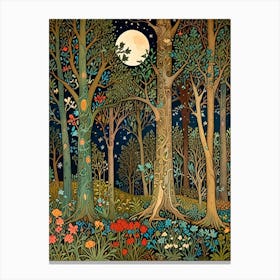 William Morris Forest At Night 6 Canvas Print