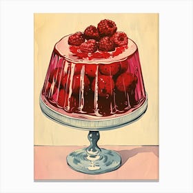 Rasperry Jelly Retro Illustration Canvas Print