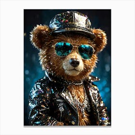 Teddy Bear In Sunglasses Canvas Print