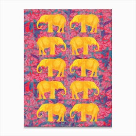 Golden Elephants Canvas Print