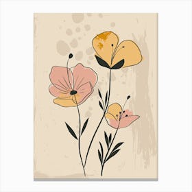 Lahore Flower Market Boho Minimalist Style Canvas Print