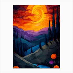 Sunset In The Valley Canvas Print