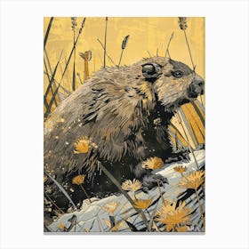 Beaver Precisionist Illustration 4 Canvas Print