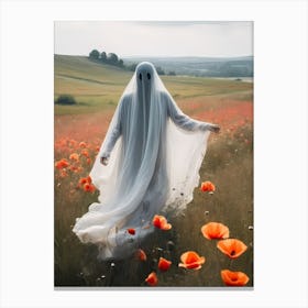 Ghost In The Poppy Fields Painting (16) Canvas Print