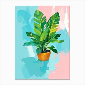 Tropical Plant In A Pot Canvas Print