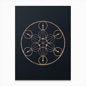 Abstract Geometric Gold Glyph on Dark Teal n.0236 Canvas Print