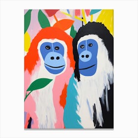 Colourful Kids Animal Art Gorilla 3 Canvas Print