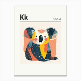 Animals Alphabet Koala 4 Canvas Print
