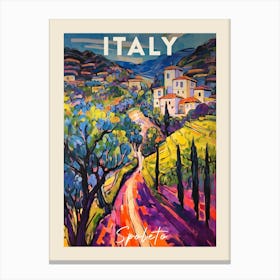 Spoleto Italy 1 Fauvist Painting Travel Poster Canvas Print