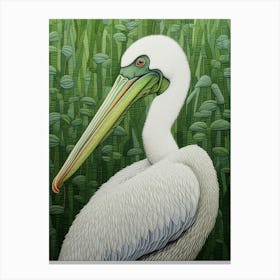 Ohara Koson Inspired Bird Painting Pelican 3 Canvas Print