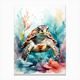 Turtle In The Sea 1 Canvas Print