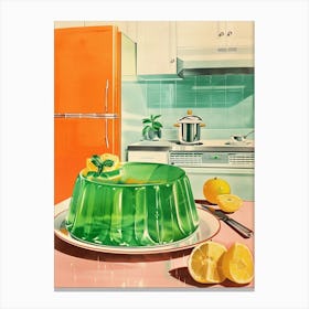 Retro Bright Green Jelly Vintage Cookbook Inspired 2 Canvas Print