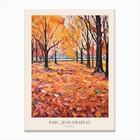 Autumn City Park Painting Parc Jean Drapeau Montreal Canada Poster Canvas Print