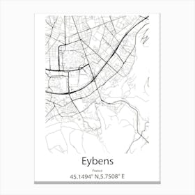 Eybens,France Minimalist Map Canvas Print