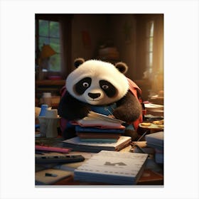Baby Panda's Study Session Print Canvas Print