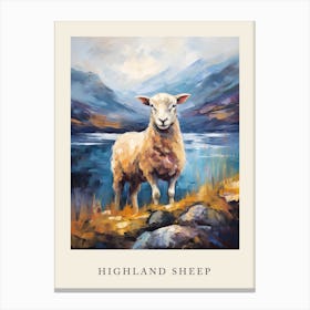 Highland Sheep Painting Canvas Print