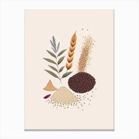 Sesame Seeds Spices And Herbs Minimal Line Drawing 1 Canvas Print
