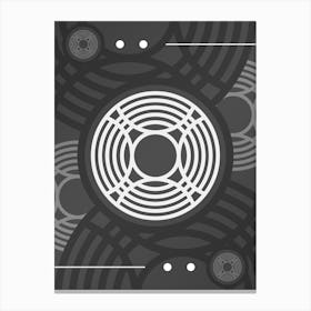 Geometric Glyph Array in White and Gray n.0019 Canvas Print